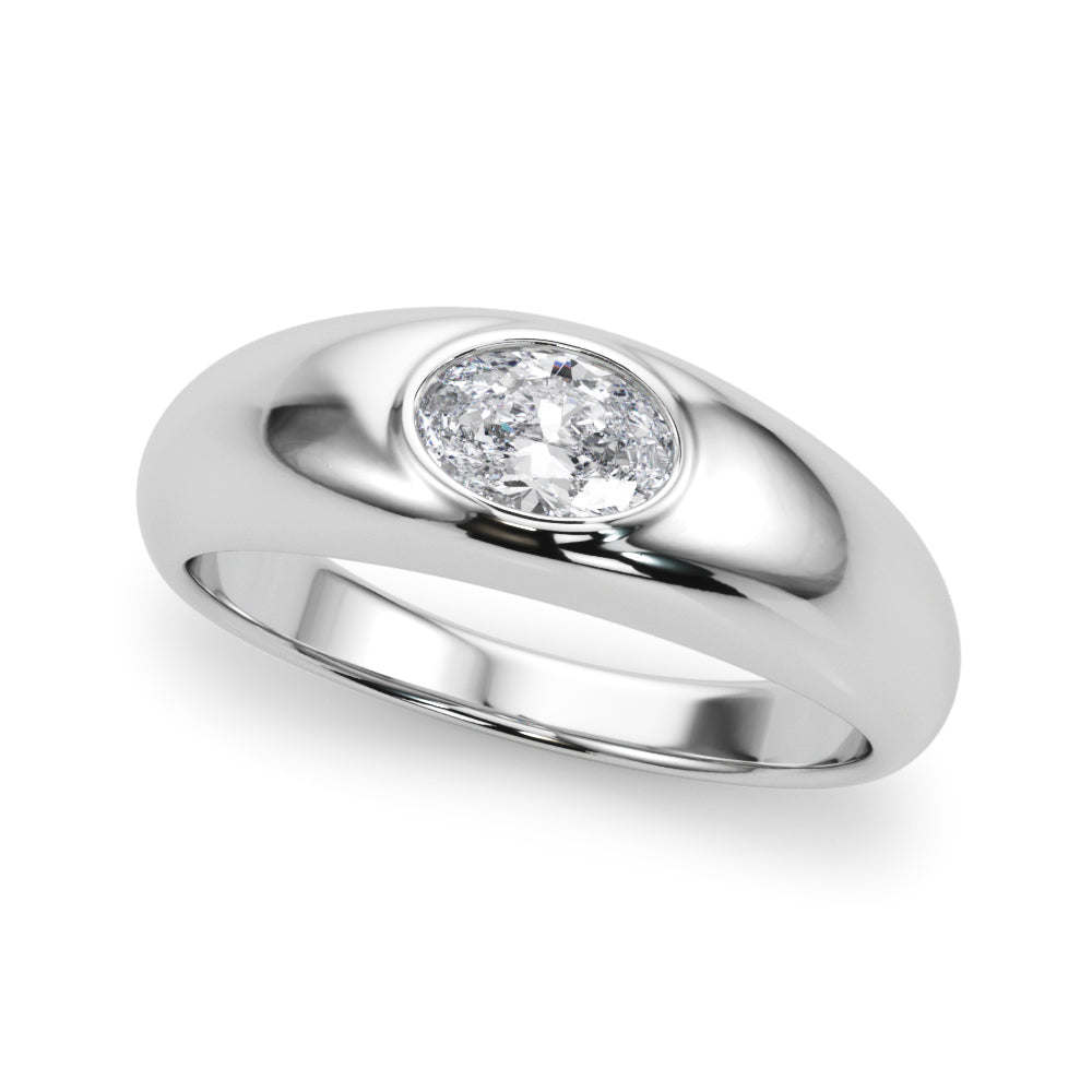 Oval Bezel Set Diamond Solitaire Engagement Ring · 0.38 ct tw