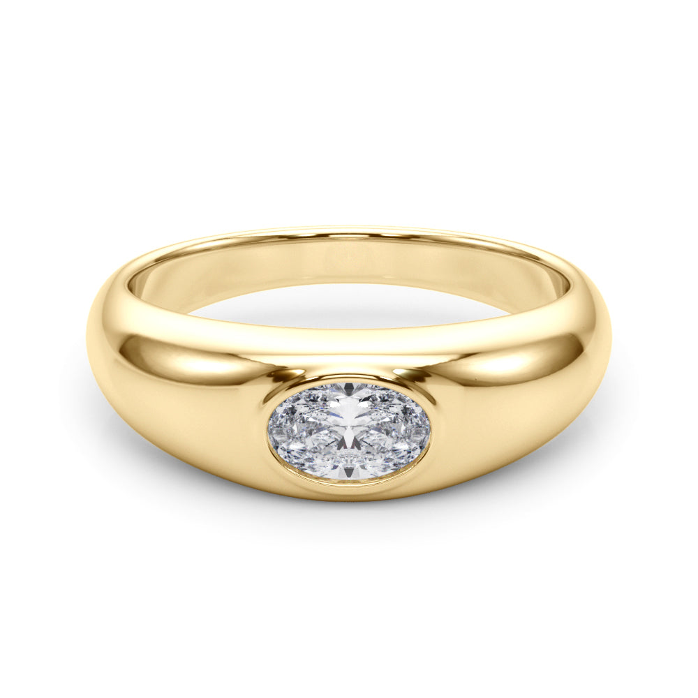 Oval Bezel Set Diamond Solitaire Engagement Ring · 0.38 ct tw