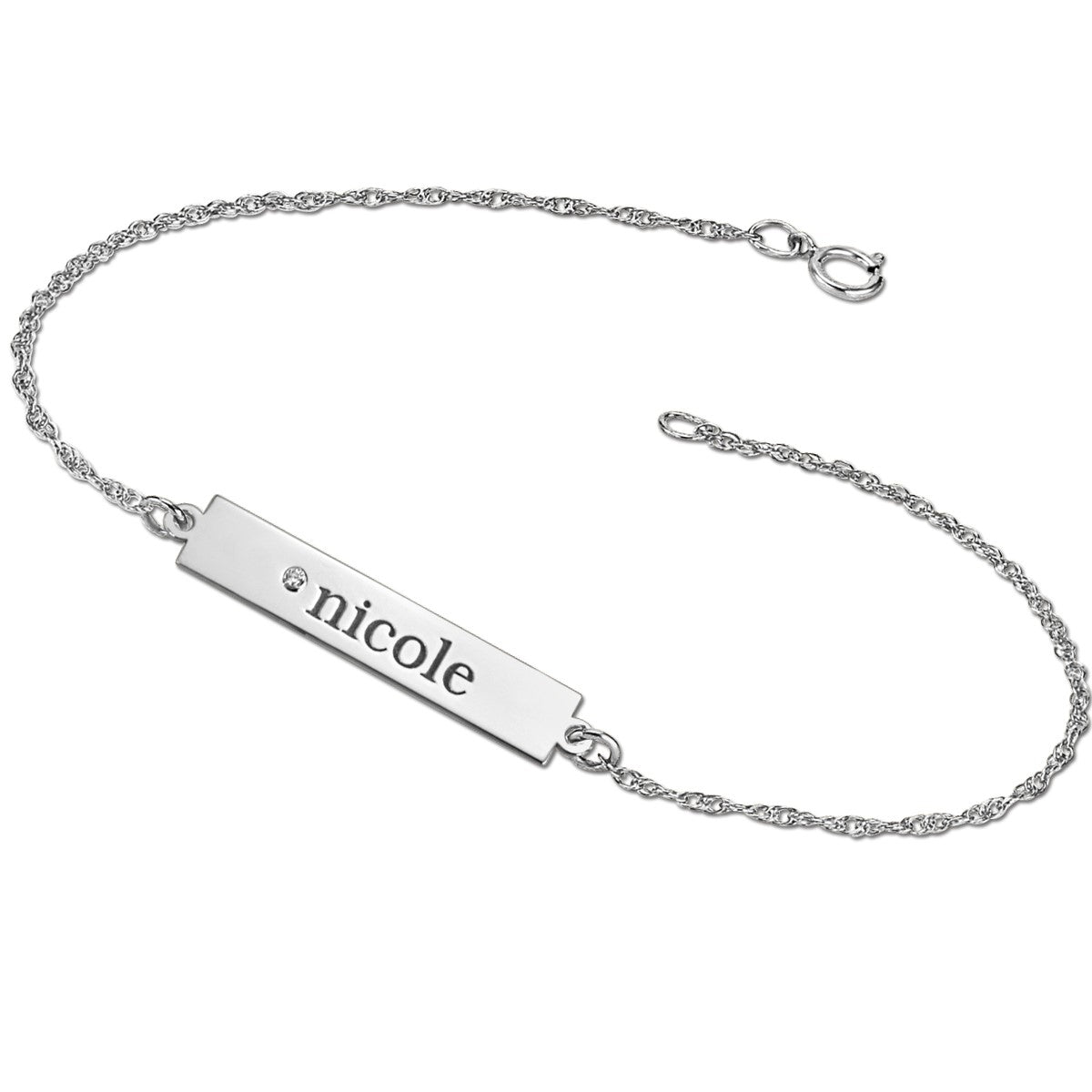 14k W 6 X 32mm Diamond Accent Bracelet