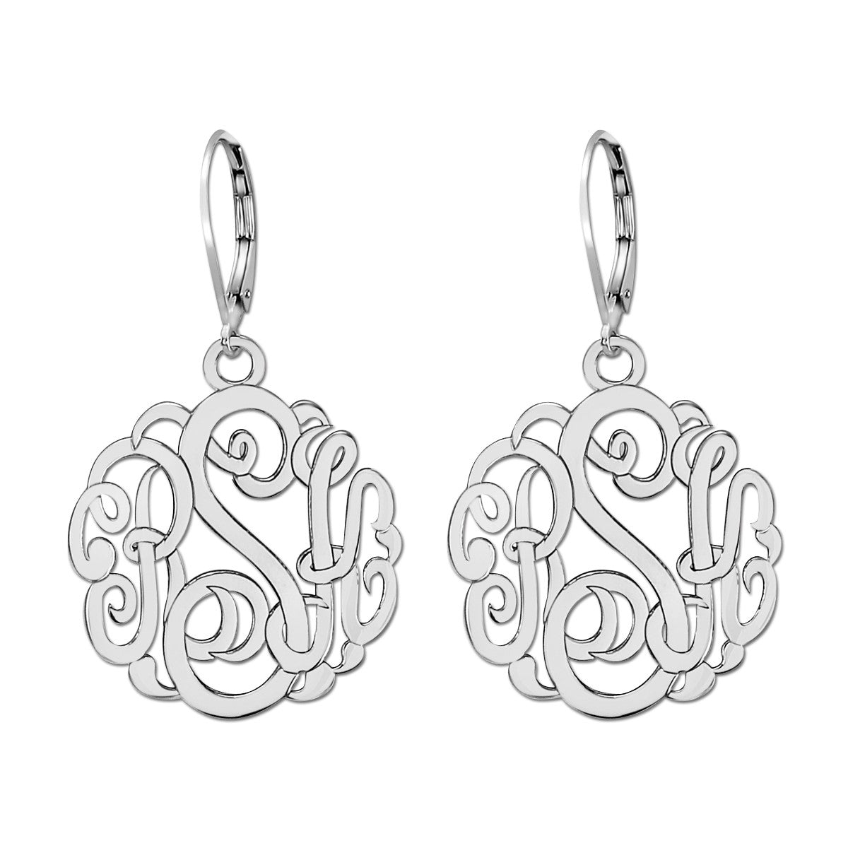25mm Monogram Lever Back Earrings