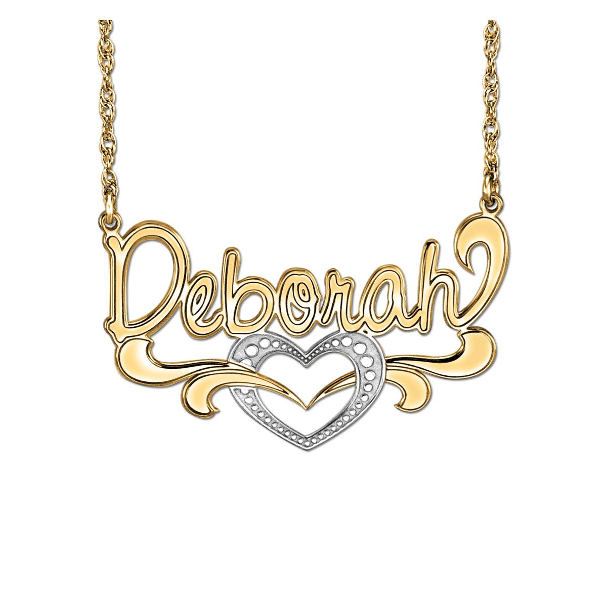 Heart Script With Center Pendant