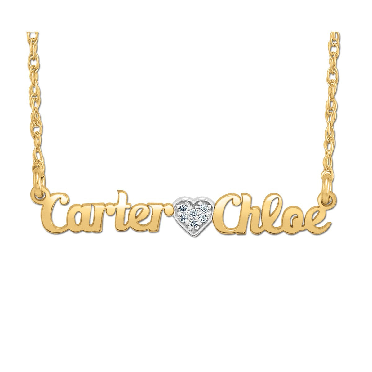 14k W Diamond Accent Name Pers Pendant