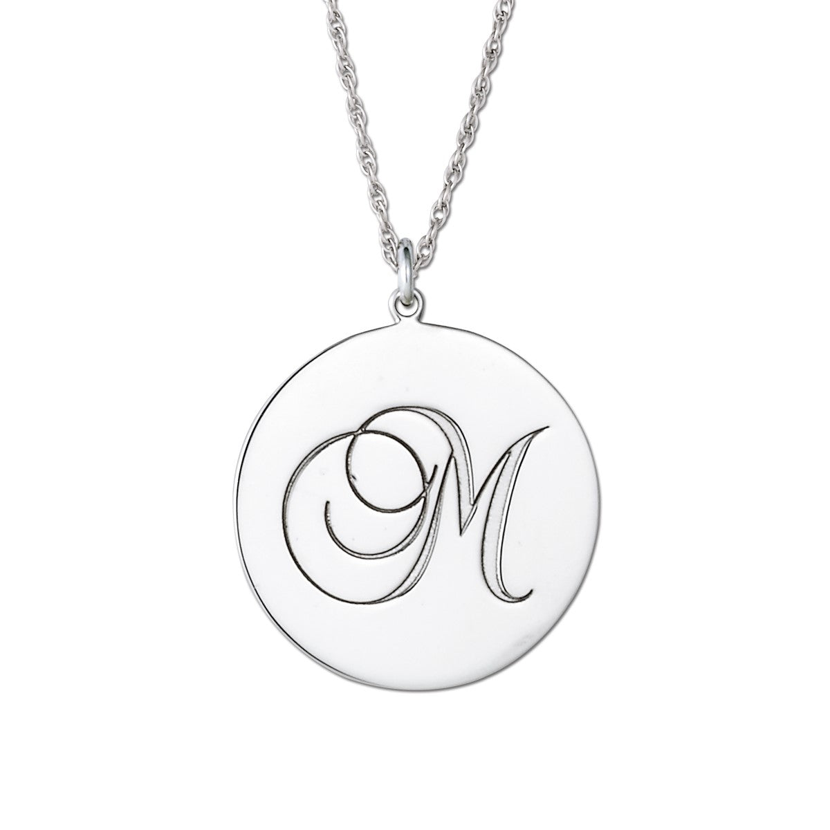 Script Initial on Disc (19mm) Pendant
