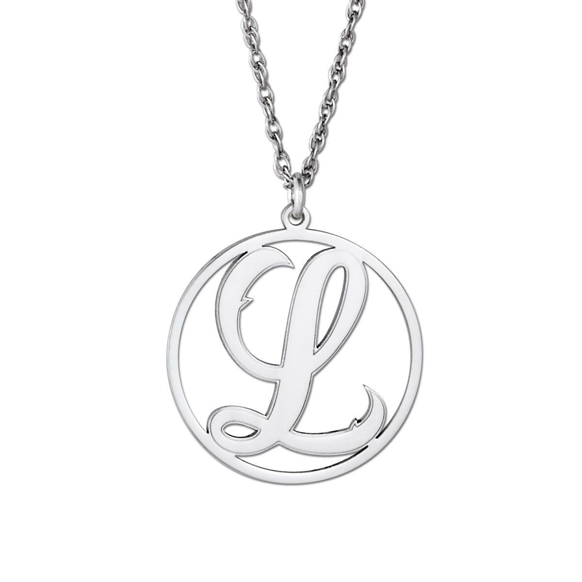 Single Letter W/in Circle Pendant