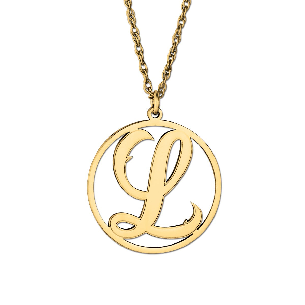 Single Letter W/in Circle Pendant