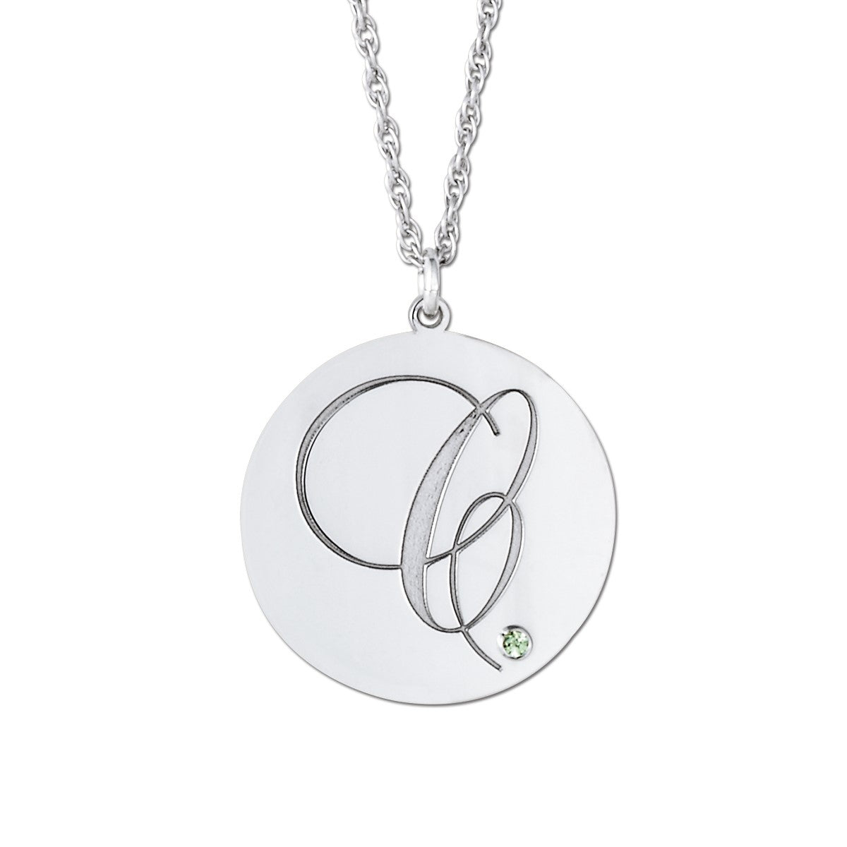 Disc W/ Diamond Accent (20mm) Pendant