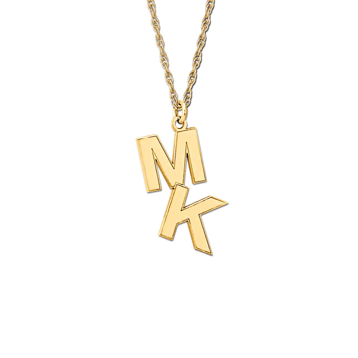 2 Row Initial Off Set Pendant