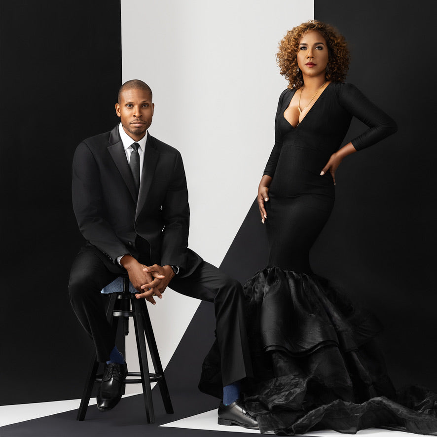 Andre Osborne and Danielle Dawkins-Osborne elegant photoshoot by Sophia Barrett Studios