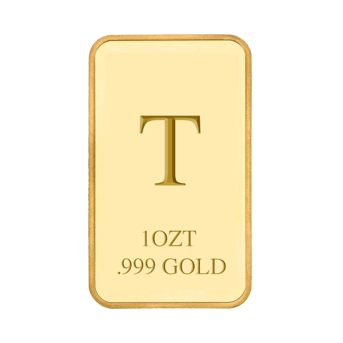A custom one troy ounce .999 gold bar pendant, engraved