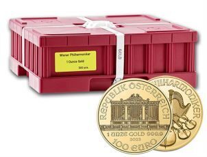 500 - 1 OZ AUSTRIAN GOLD PHILHARMONIC