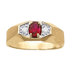 Oval Men's Gemstone Ring · 0.01 ct tw