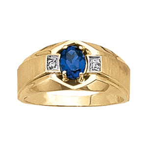 Oval Men's Gemstone Ring · 0.01 ct tw