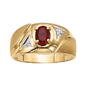 Oval Men's Gemstone Ring · 0.02 ct tw