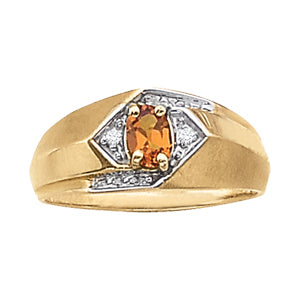 Oval Men's Gemstone Ring · 0.01 ct tw