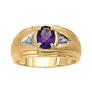 Oval Men's Gemstone Ring · 0.03 ct tw