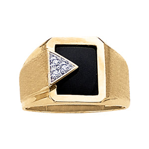 Emerald Men's Onyx Diamond Ring · 0.02 ct tw