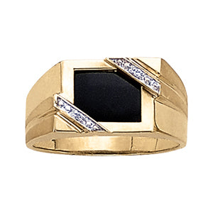 Emerald Men's Onyx Diamond Ring · 0.01 ct tw