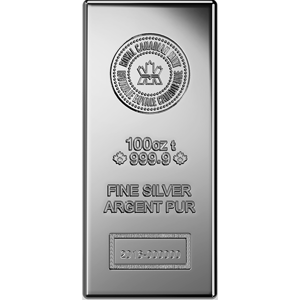 100 OZ SILVER BAR ROYAL CANADIAN MINT