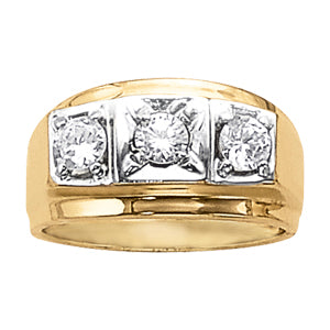 Men's Three-Stone Diamond Ring · 0.74 ct tw