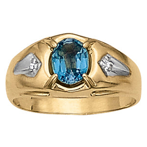 Oval Men's Gemstone Ring · 0.02 ct tw