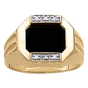 Emerald Men's Onyx Diamond Ring · 0.04 ct tw