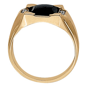 Emerald Men's Onyx Diamond Ring · 0.04 ct tw
