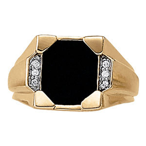 Emerald Men's Onyx Diamond Ring · 0.04 ct tw