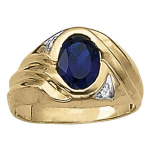 Oval Men's Gemstone Ring · 0.02 ct tw