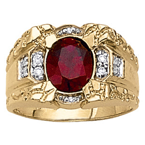Oval Men's Gemstone Ring · 0.13 ct tw
