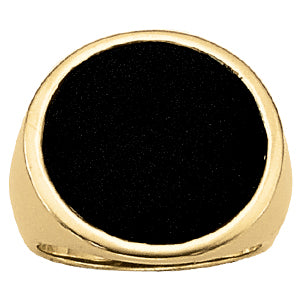 Round Men's Onyx Ring
