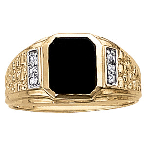 Emerald Men's Onyx Diamond Ring · 0.04 ct tw