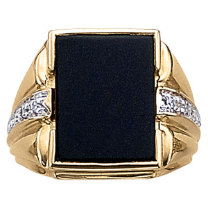 Emerald Men's Onyx Diamond Ring · 0.06 ct tw