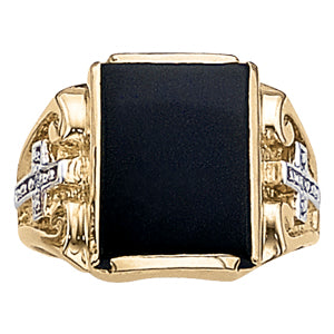 Emerald Men's Onyx Diamond Ring · 0.02 ct tw