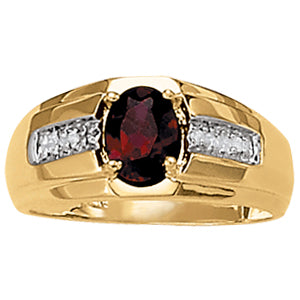 Oval Men's Gemstone Ring · 0.06 ct tw