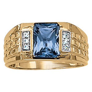 Emerald Men's Gemstone Ring · 0.04 ct tw