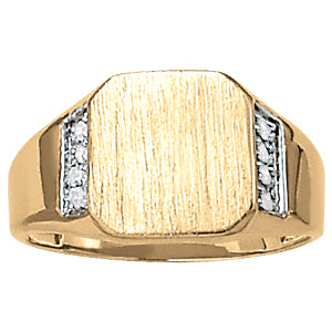 Men's Signet Diamond Ring · 0.12 ct tw