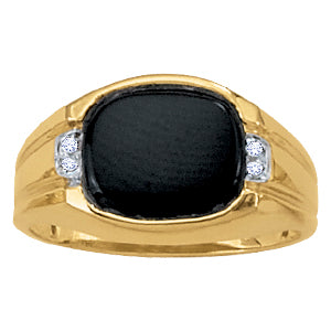 Men's Onyx Diamond Ring · 0.03 ct tw