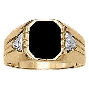 Emerald Men's Onyx Diamond Ring · 0.01 ct tw