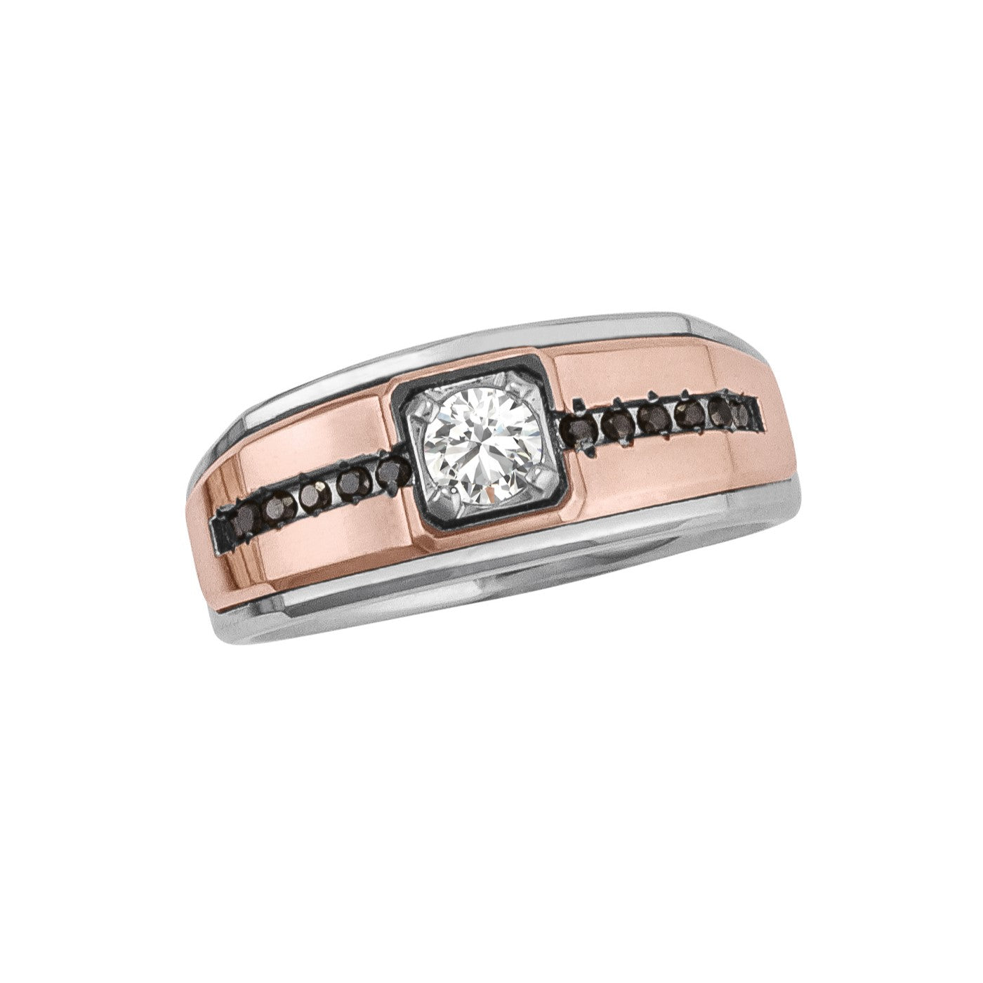 Round Men's Diamond With Bright Finish Band · 0.48 ct tw