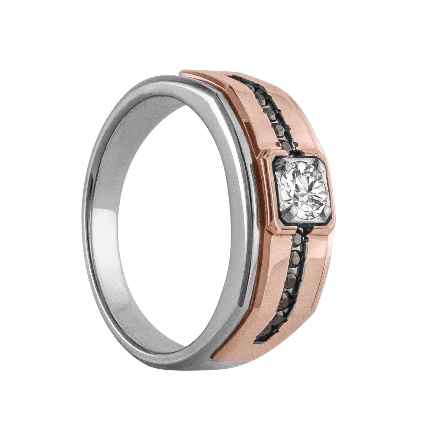 Round Men's Diamond With Bright Finish Band · 0.48 ct tw