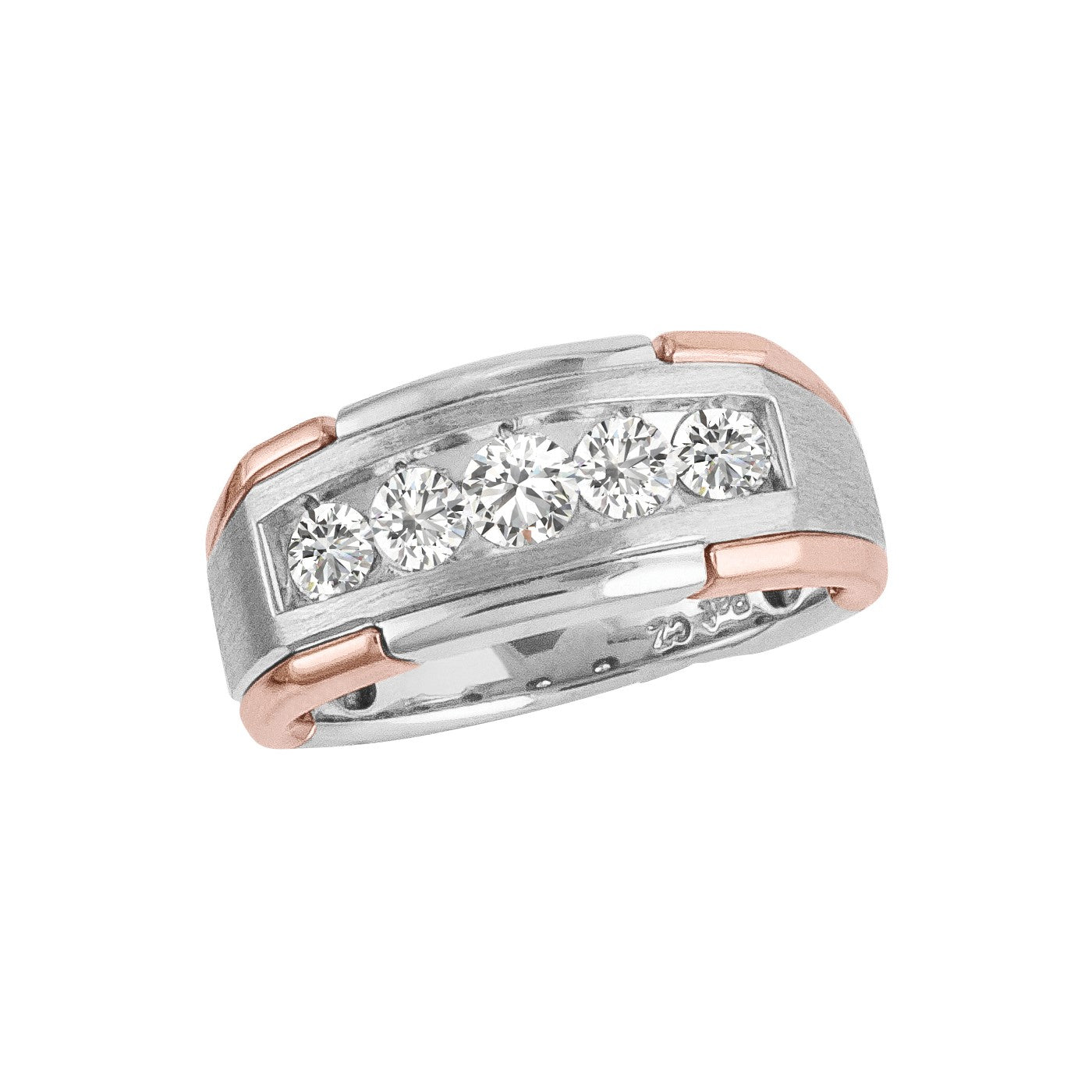 Round Men's Rose Diamond Satin Finish Band · 1.00 ct tw