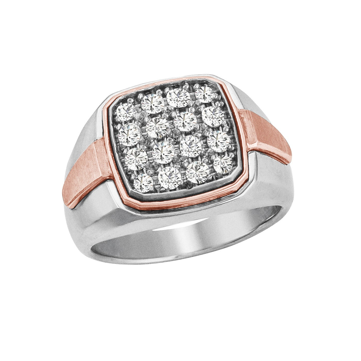 Men's Two Tone Cluster Diamond Band · 1.00 ct tw