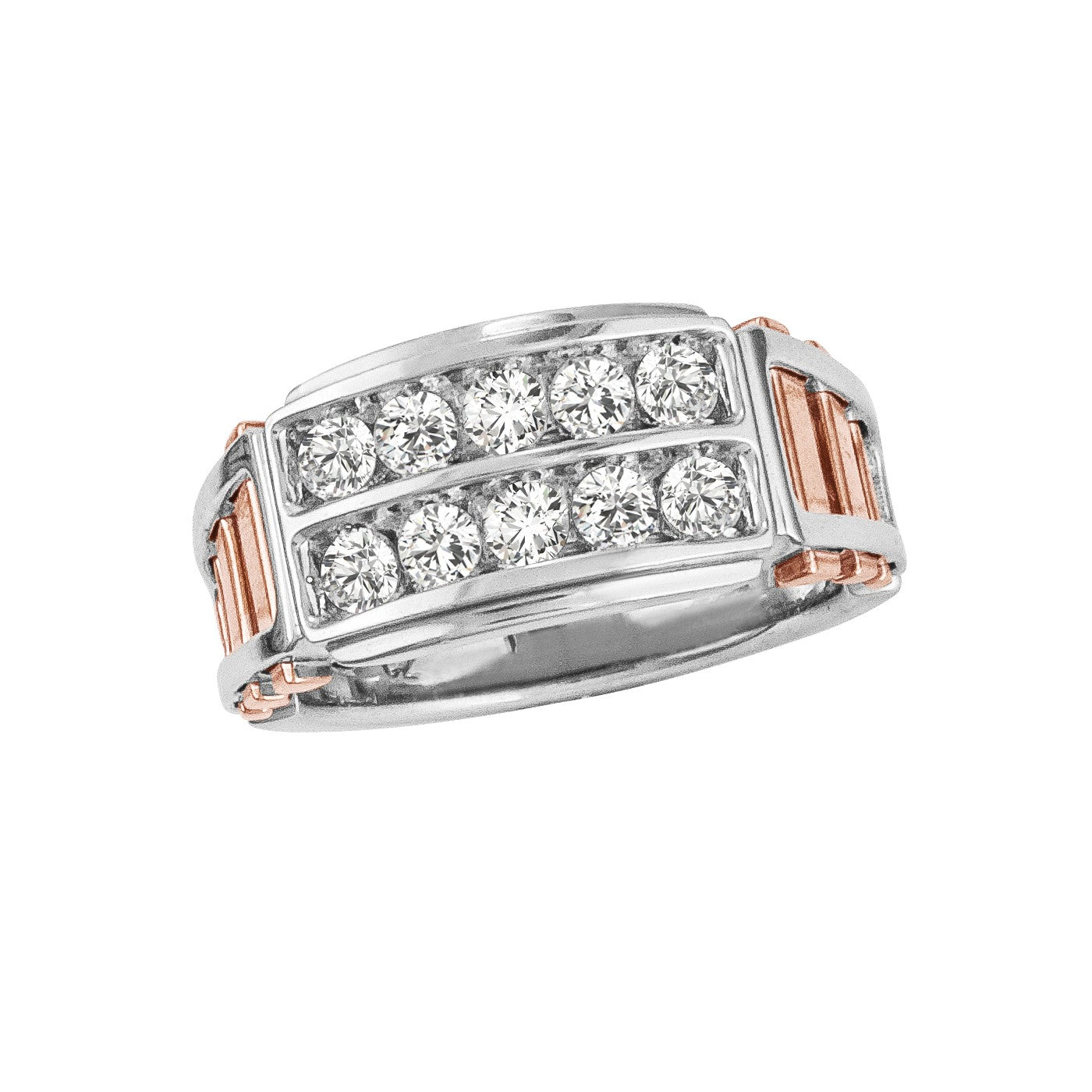 Men's Two Tone 10 Stone Diamond Band · 1.00 ct tw