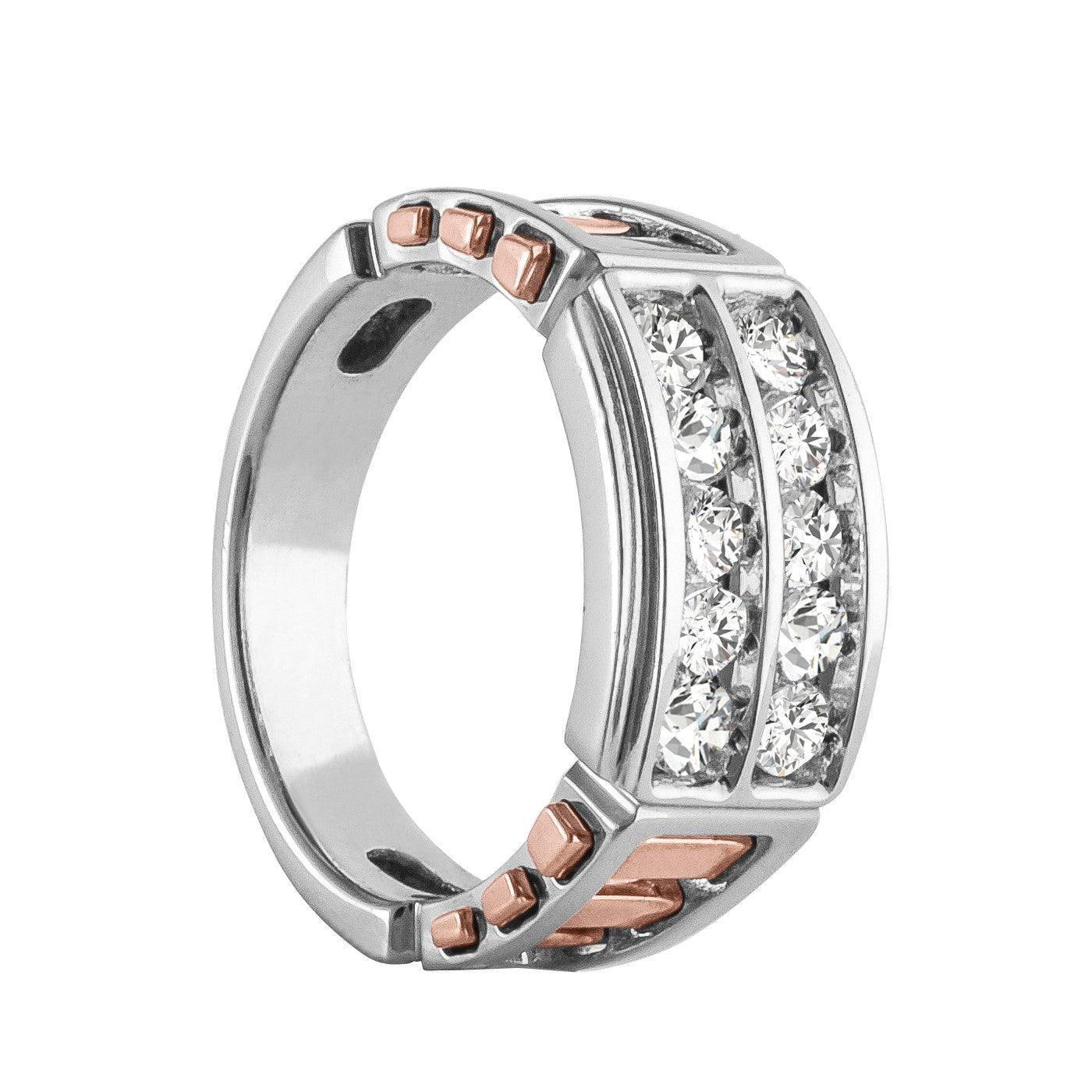 Men's Two Tone 10 Stone Diamond Band · 1.00 ct tw