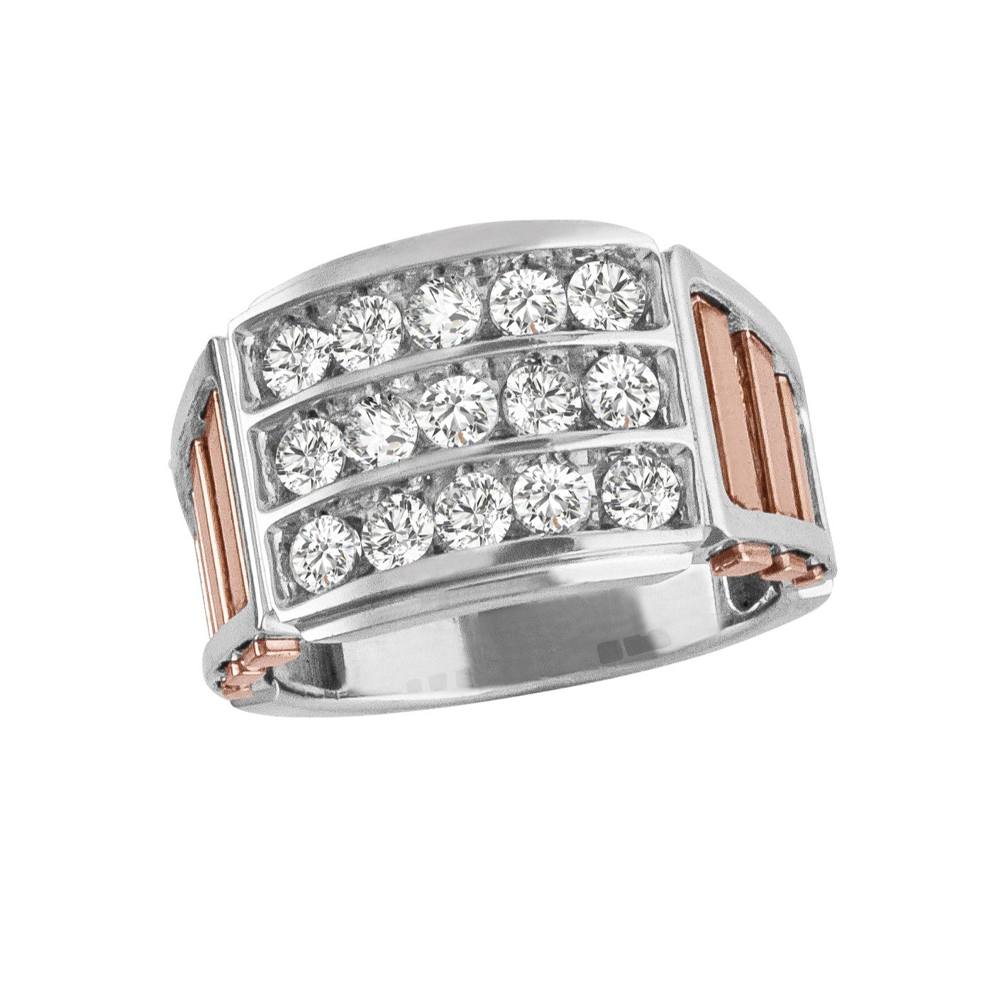 Men's Two Tone Cluster Diamond Band · 1.50 ct tw