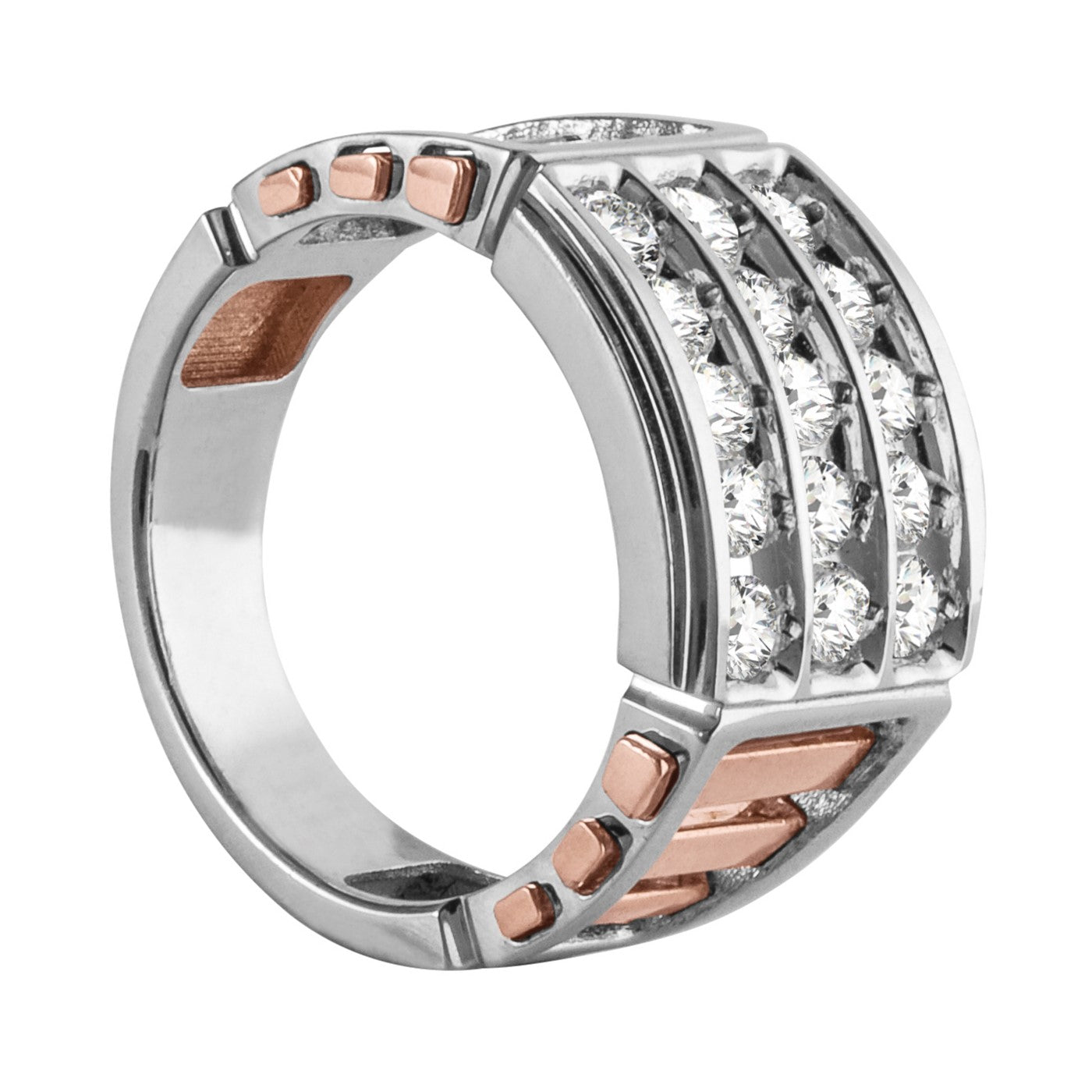 Men's Two Tone Cluster Diamond Band · 1.50 ct tw