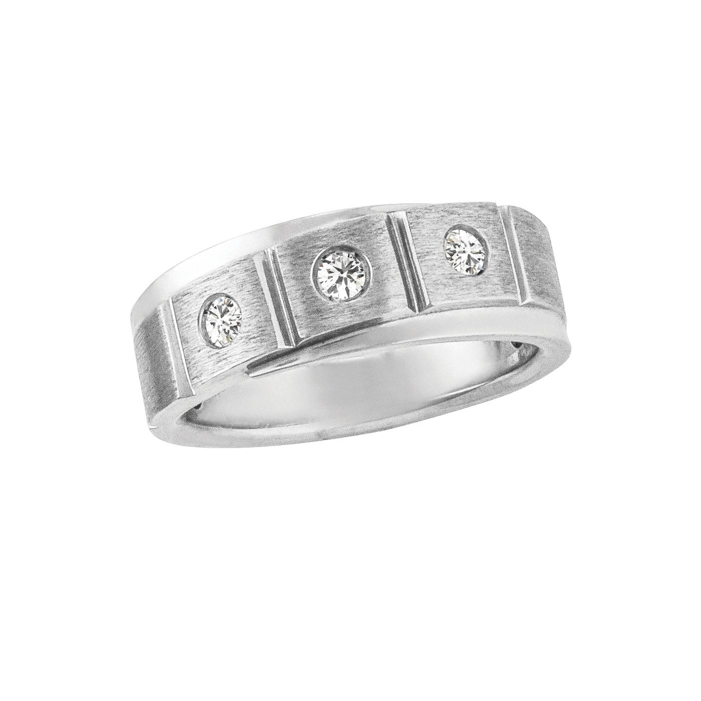 Men's Diamond With Soft Satin Finish Band · 0.24 ct tw