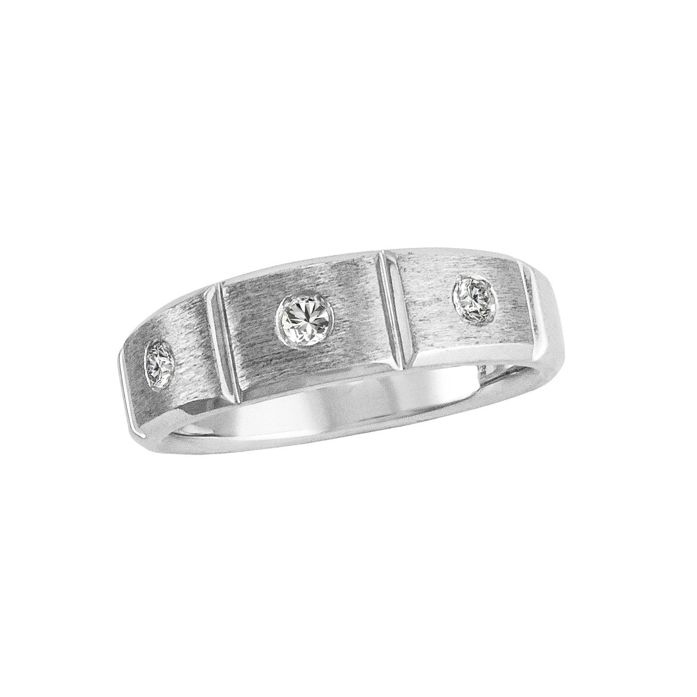 Men's Diamond With Soft Satin Finish Band · 0.21 ct tw