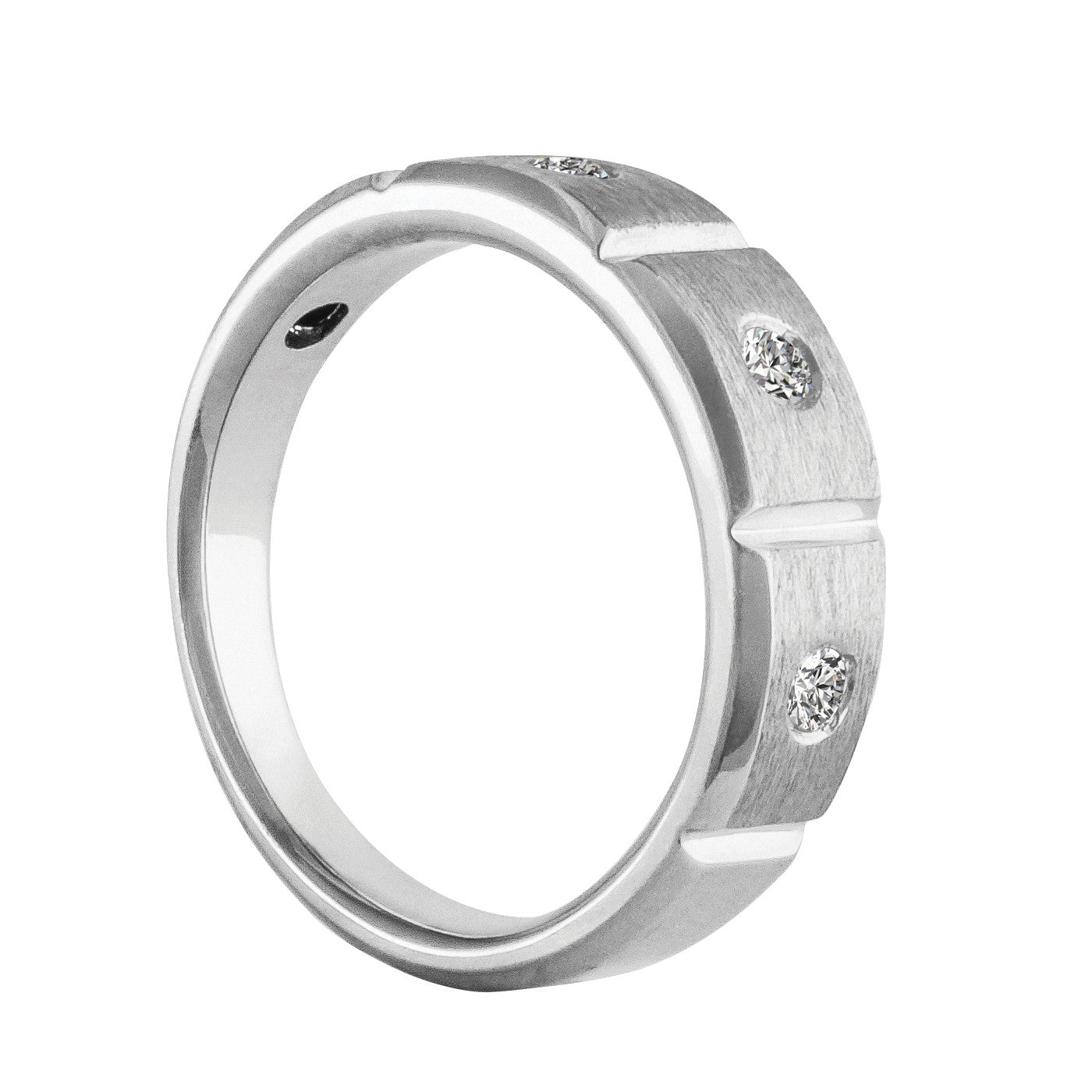 Men's Diamond With Soft Satin Finish Band · 0.21 ct tw