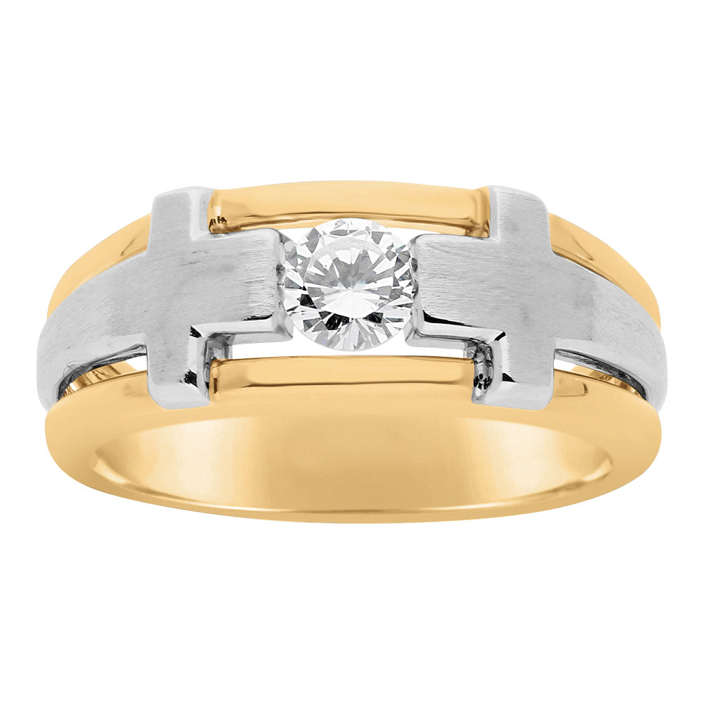 Round Men's Two Tone Diamond Band · 0.50 ct tw
